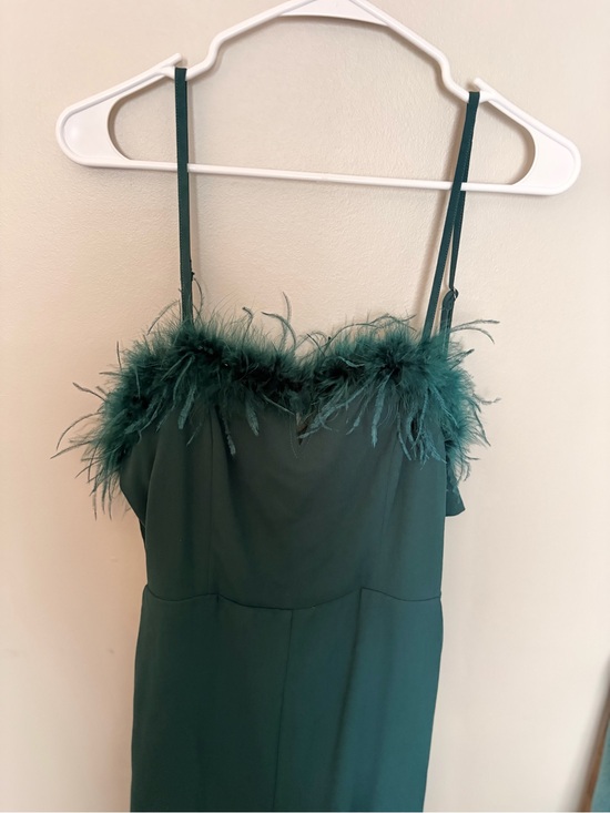 Pants - NWT Emerald Feather-Trim Jumpsuit